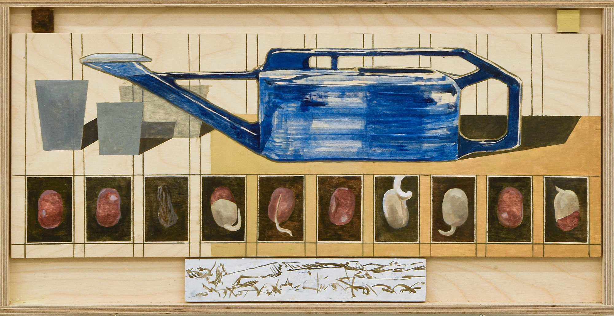 땅 속 형제, 판넬에 유채, 35x70cm, 2025