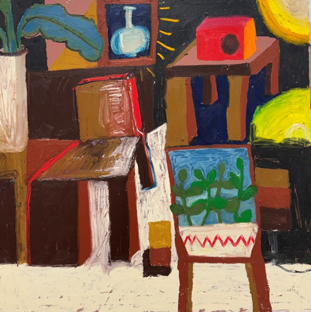 하남_가구들,                                                                                                                                                                                                                                                                                                                                                                                                                                                                                                                                                                                                                                                                                                                                                    Mixed Media (acrylic & oil stick) on Canvas,                                                                                                                                                                                                                                                                                                                                                                               91 × 91cm, 2025       