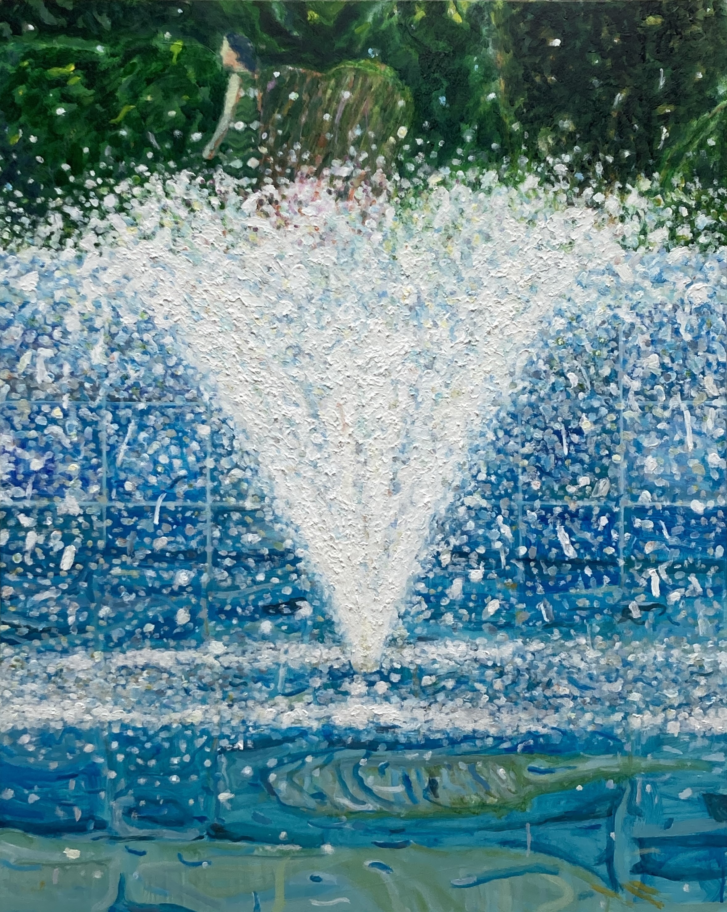 걷는사람(삼각분수), oil on canvas, 90.9 x 62.7cm, 2026