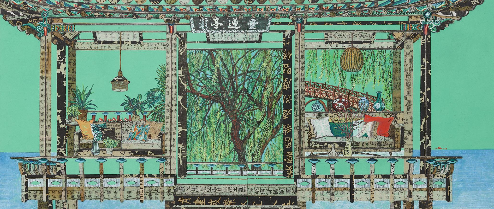 The moment we faced each other 1

2026
Antique book collage, ink, and acrylic on hanji
45.5×53cm