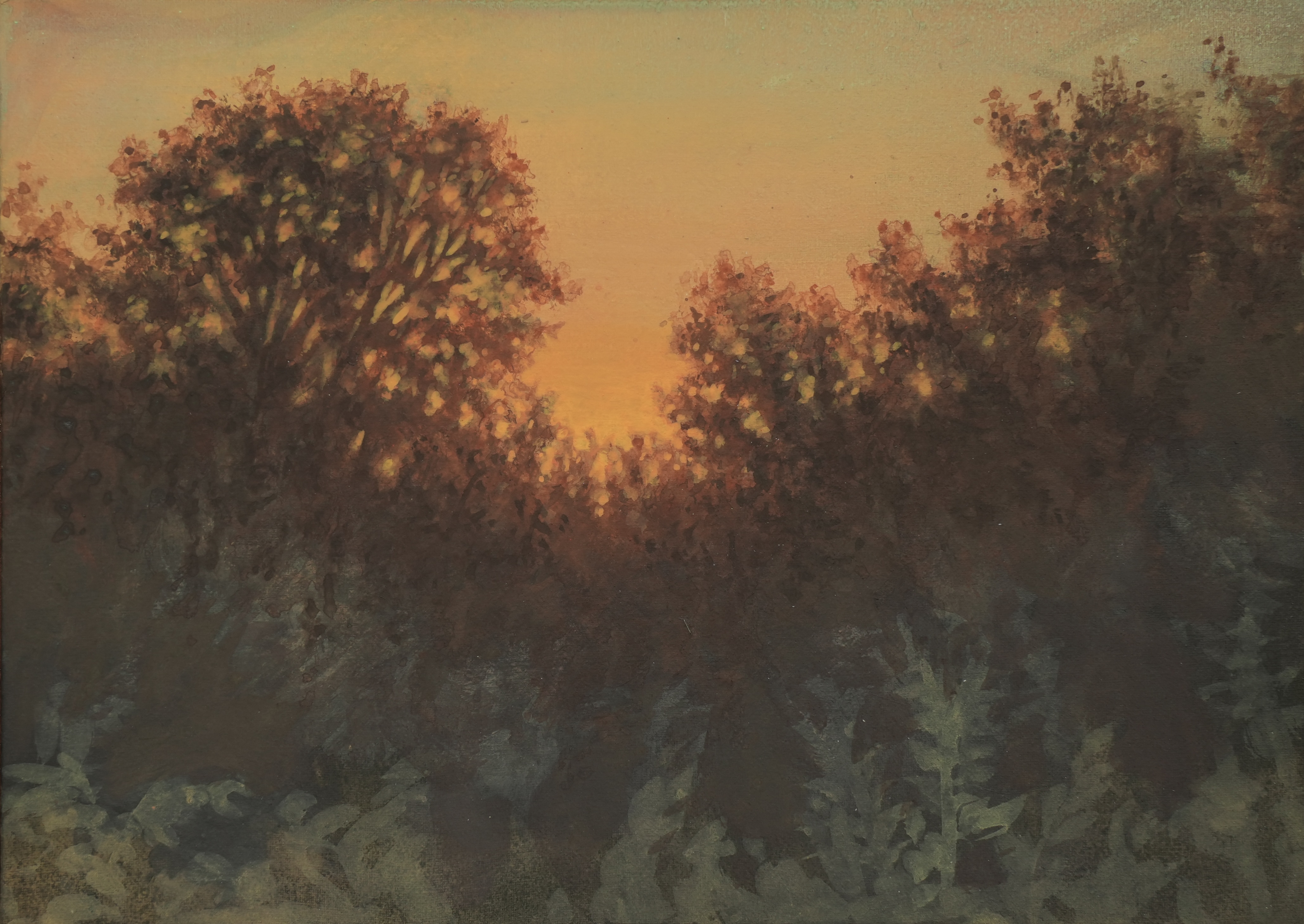 A glimpse of eternal home

2025
Gouache and pigments on cotton fabric
45.8×33.5cm