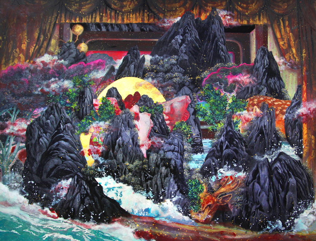 라오미_극장국가__장지에 분채_170x130cm_2019