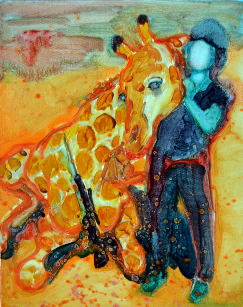 파랑_트로피 헌팅_기린 (The trophy hunt_Giraffe)_ oil on canvas_28 x 35 cm_2020