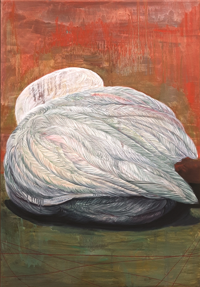 박은하, 긴잠 a long sleep, 44x63cm, oil on linen, 2019