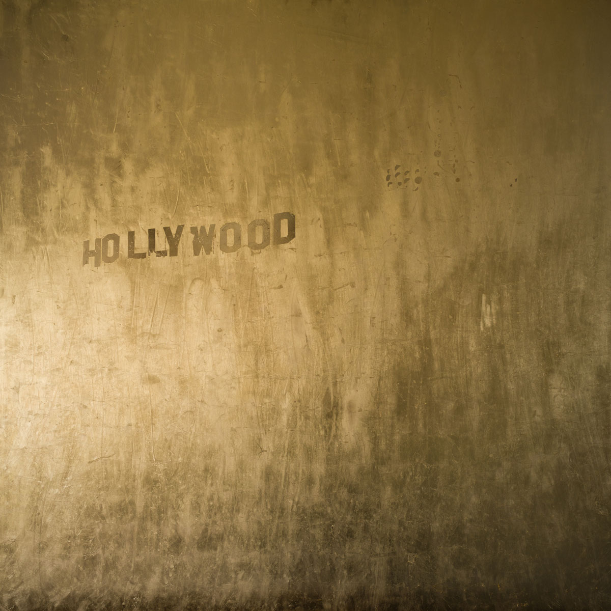 Hollywood, gold on aluminum, 135x135cm, 2018