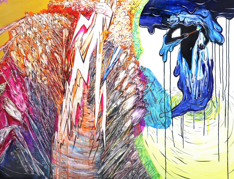 메두사의 노래 3, oil, oil pastel, watercolor on canvas. 145.5x112.1cm. 2020