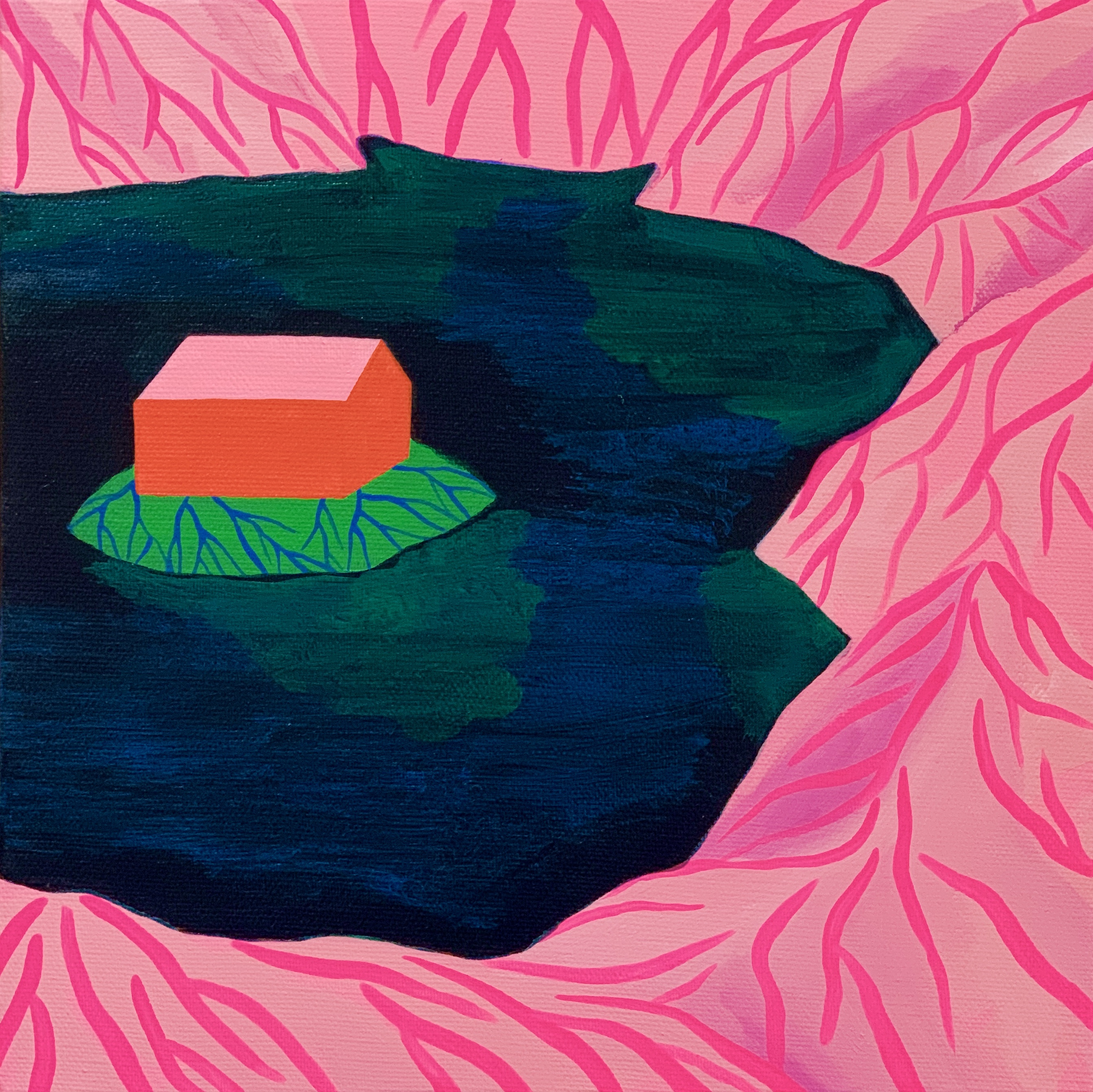 Island,27.3x27.3cm,acrylic on canvas,2020