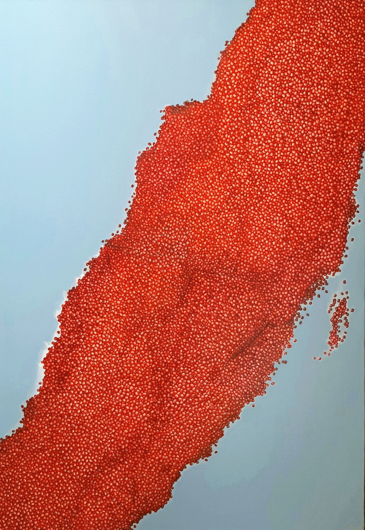 red bean-volcano, 2021, acrylic and oil on canvas, 162x130cm