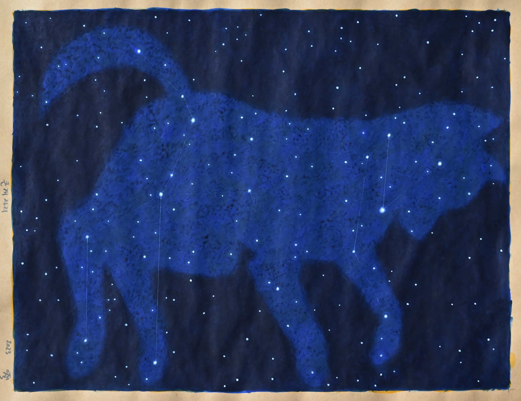 [이재석] 큰개자리 Canis major 37.5x28.9cm gouache on paper 2023