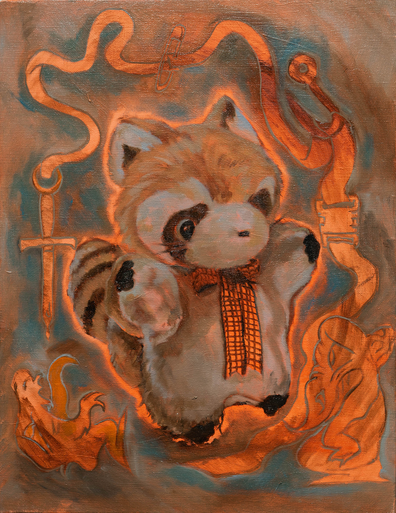 PETS(Red panda and bijous), 41.0x31.8cm, 2021
