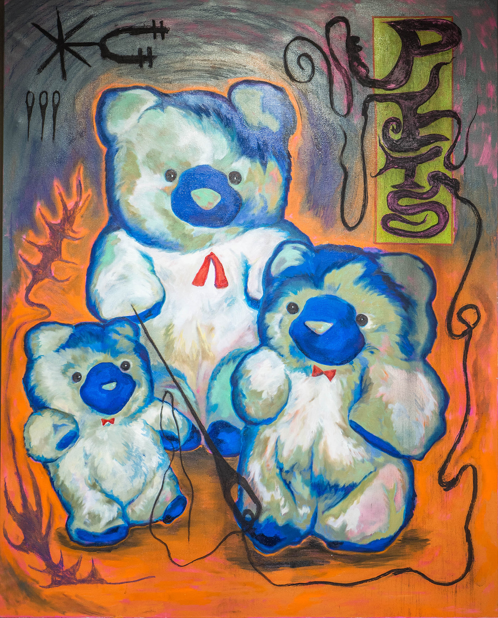 PETS(Blue bear brothers),162.0.x130.0cm, 2021