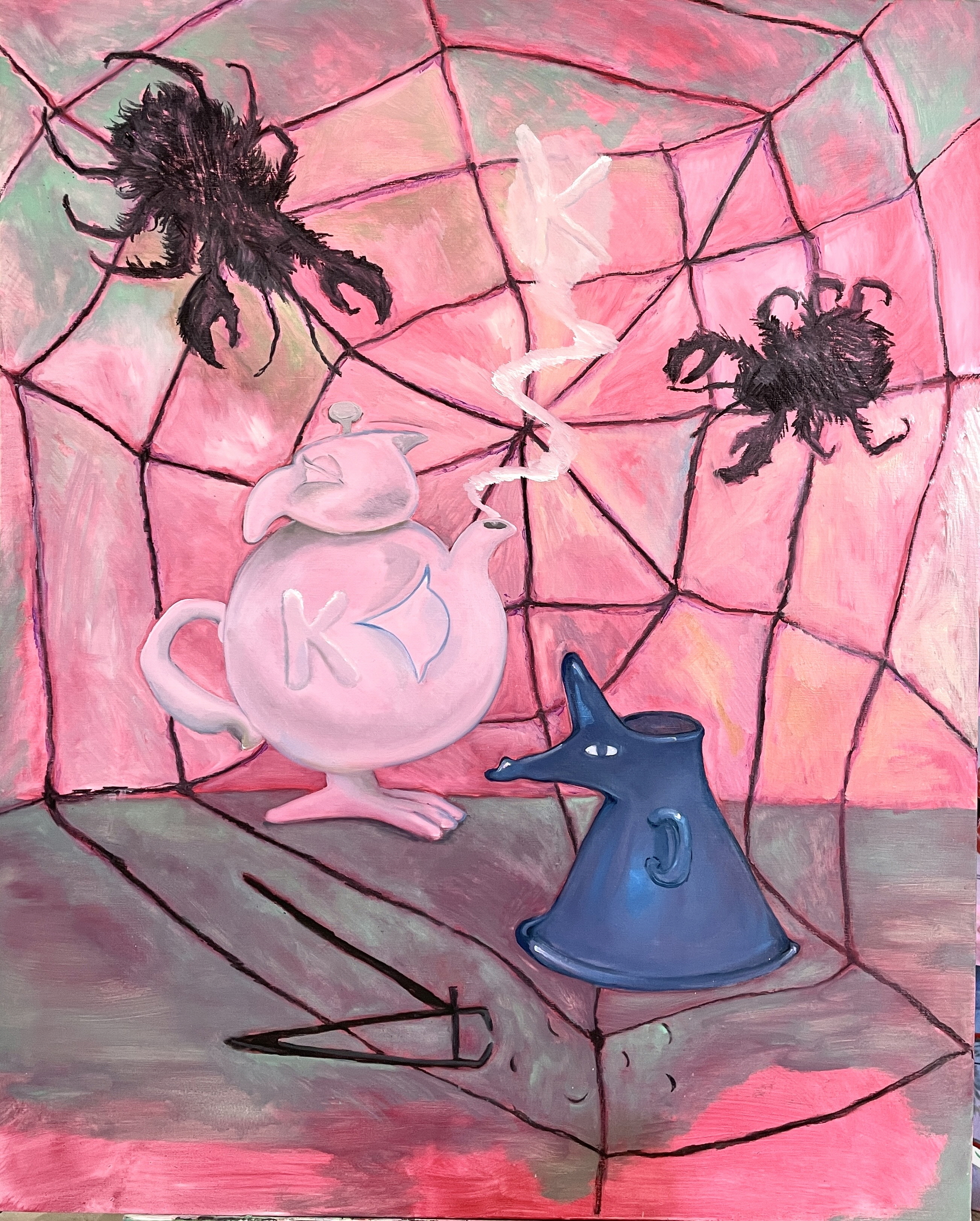  K-pot Party and the Friends, Oil and Charcoal on Canvas, 100x80.3cm, 2021