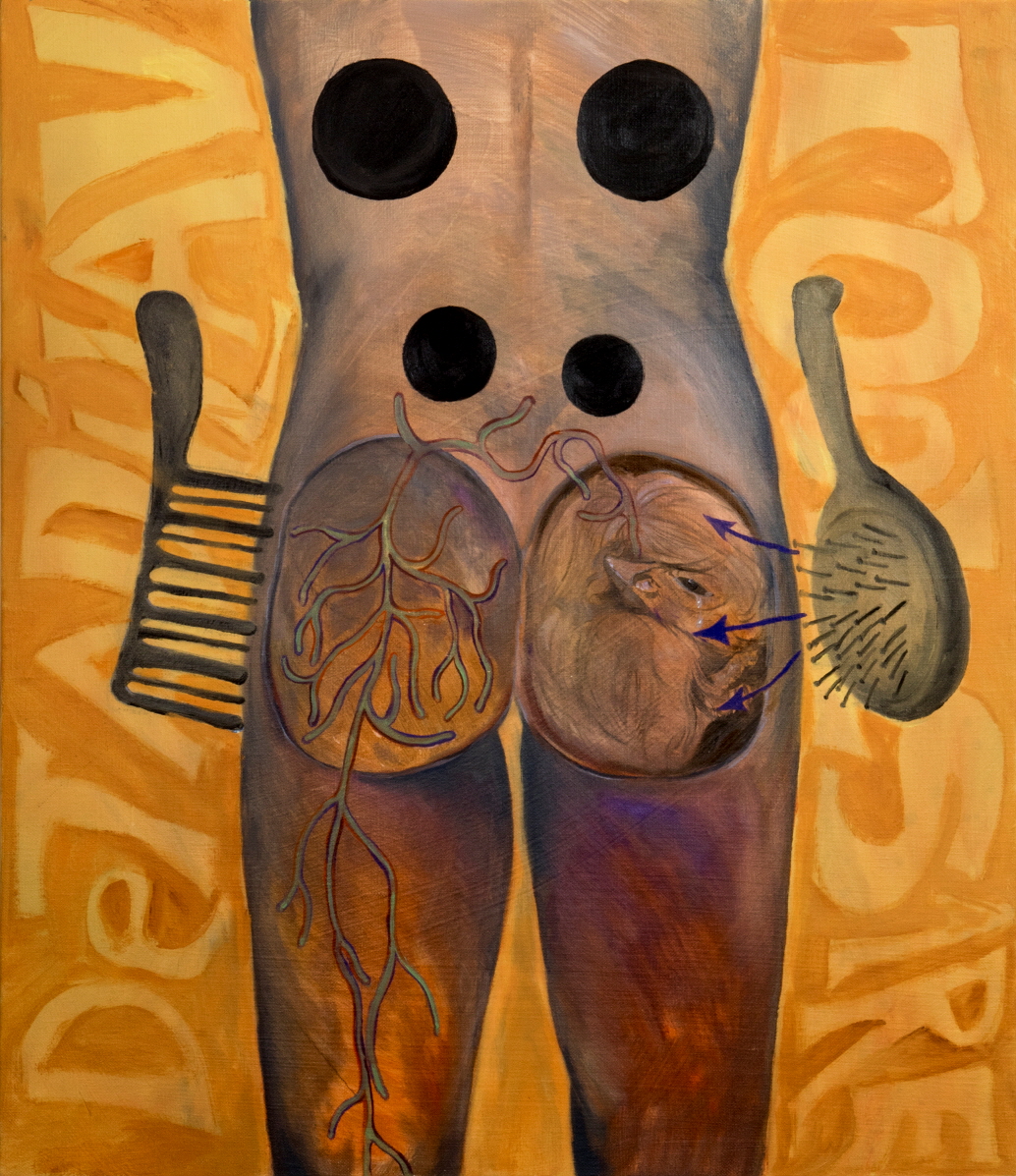 Tools ar validated(Nurturing a chick), 2023, 53x45.5cm, Oil on canvas