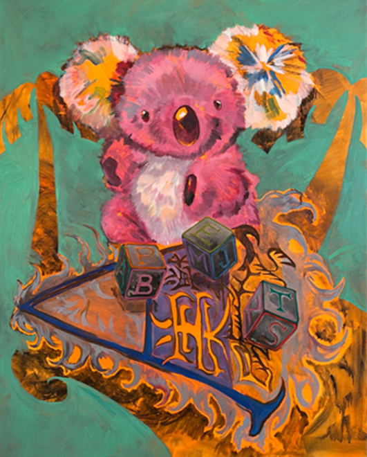 PETZ(Pink Koala on the Hierarchy), Oil on Canvas, 91x72.7cm, 2021