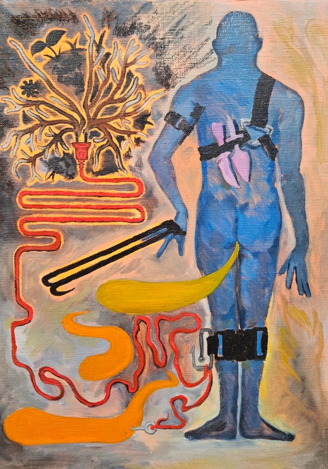 Bijous (Black horn), Oil on canvas, 33.5x24.5cm, 2023