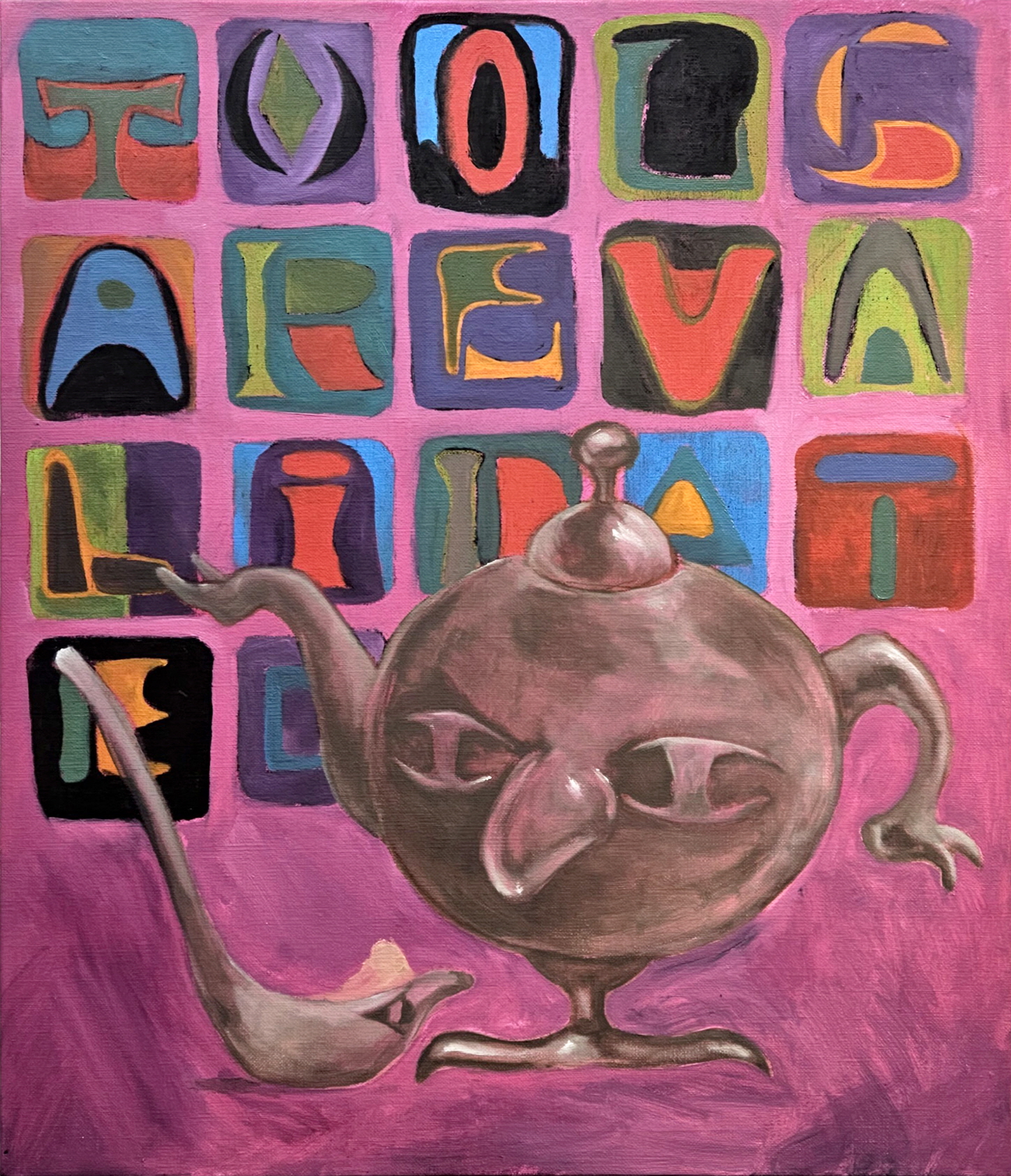 Tools are validated(K-POT and K-SPOON), Oil on canvas,53x45.5cm, 2023