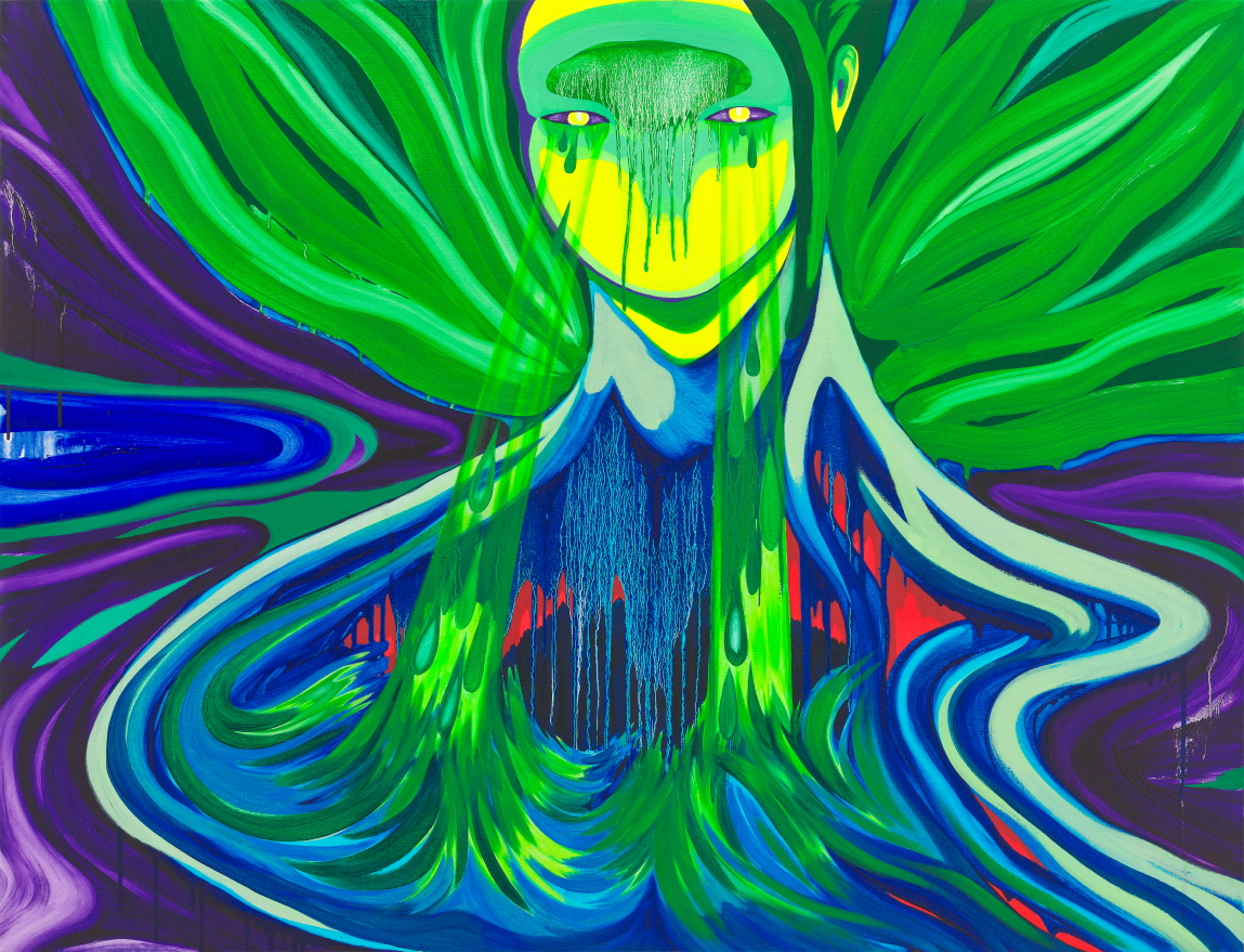 녹색 불을 지르는 사람 01 (A Person Who Sets Green Fire 01), 112.2x145.7cm (80F), oil on canvas, 2023
