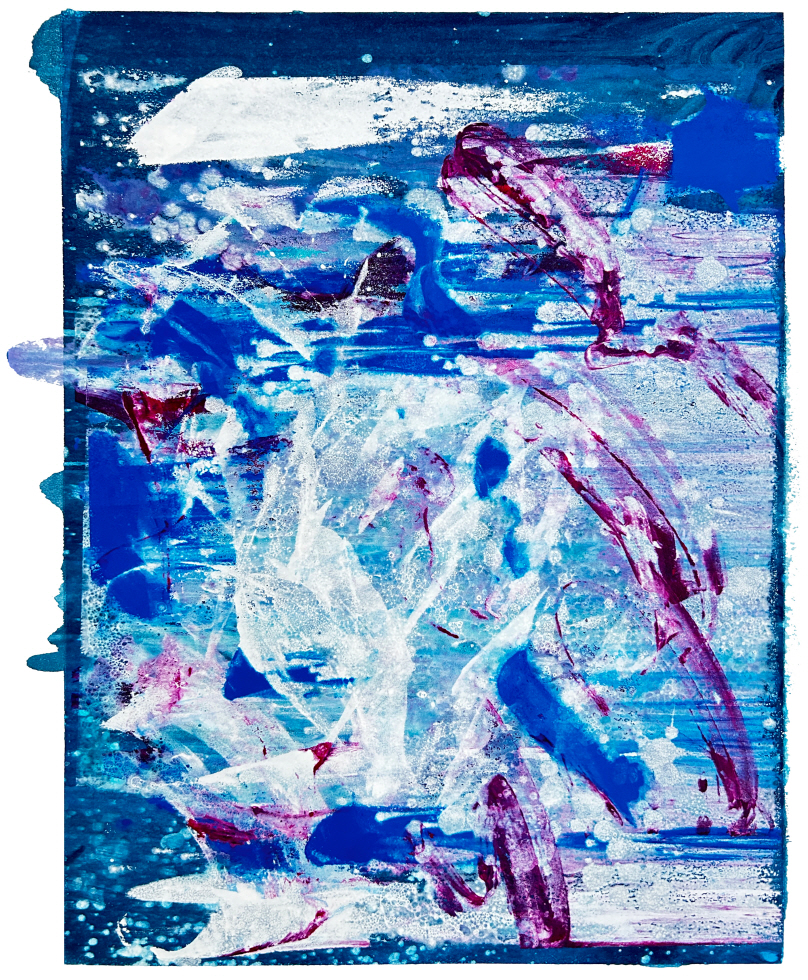 Cycle-Black coral Pa1, Acrylic on paper, 45x34cm, 2024