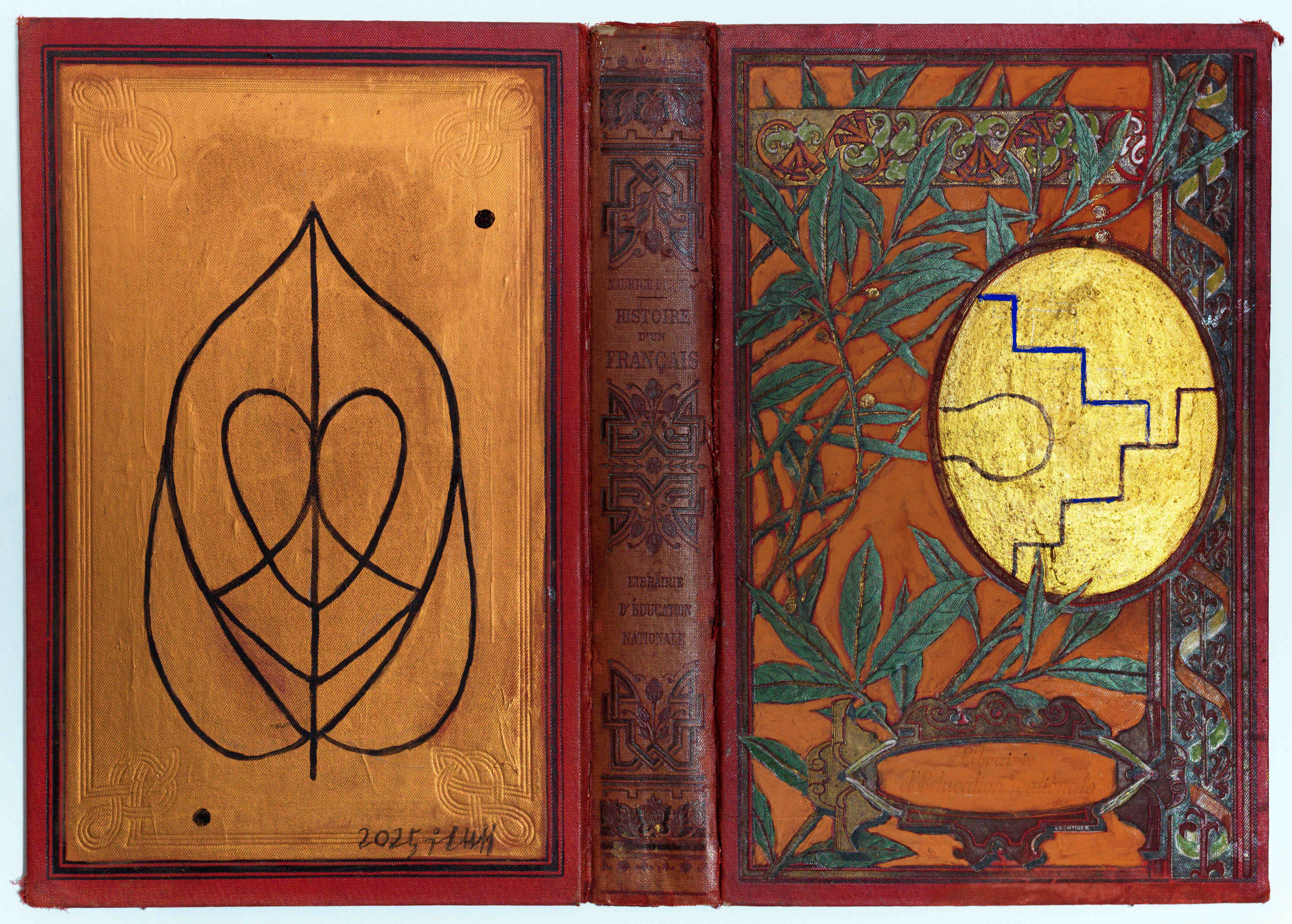 오원배, 무제, 책표지 위에 혼합재료, 36x26.5cm, 2025