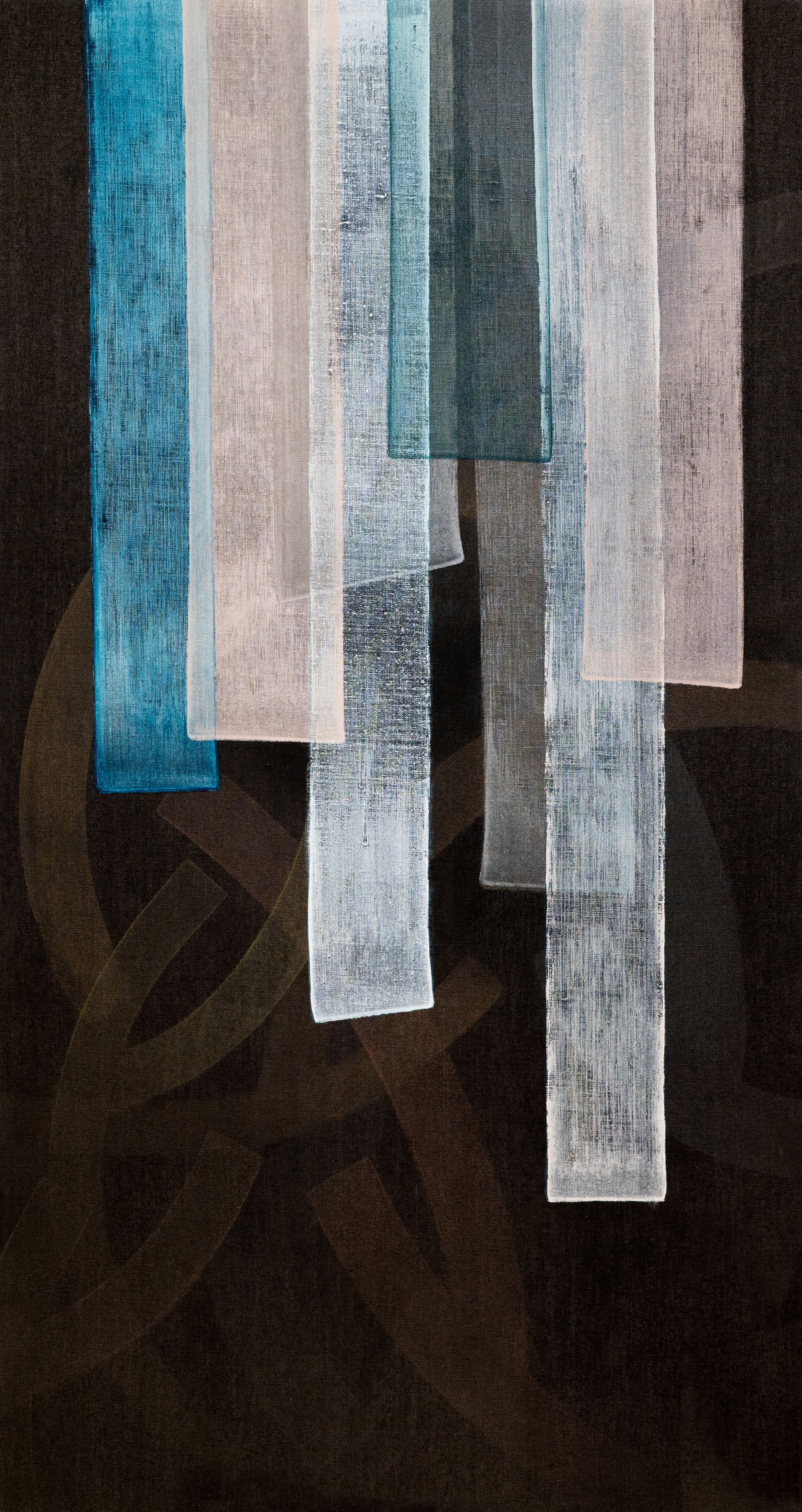 깊은 고요가 주는 위로 24-7, India ink & Acrylic on canvas, 130.3×70cm, 2024