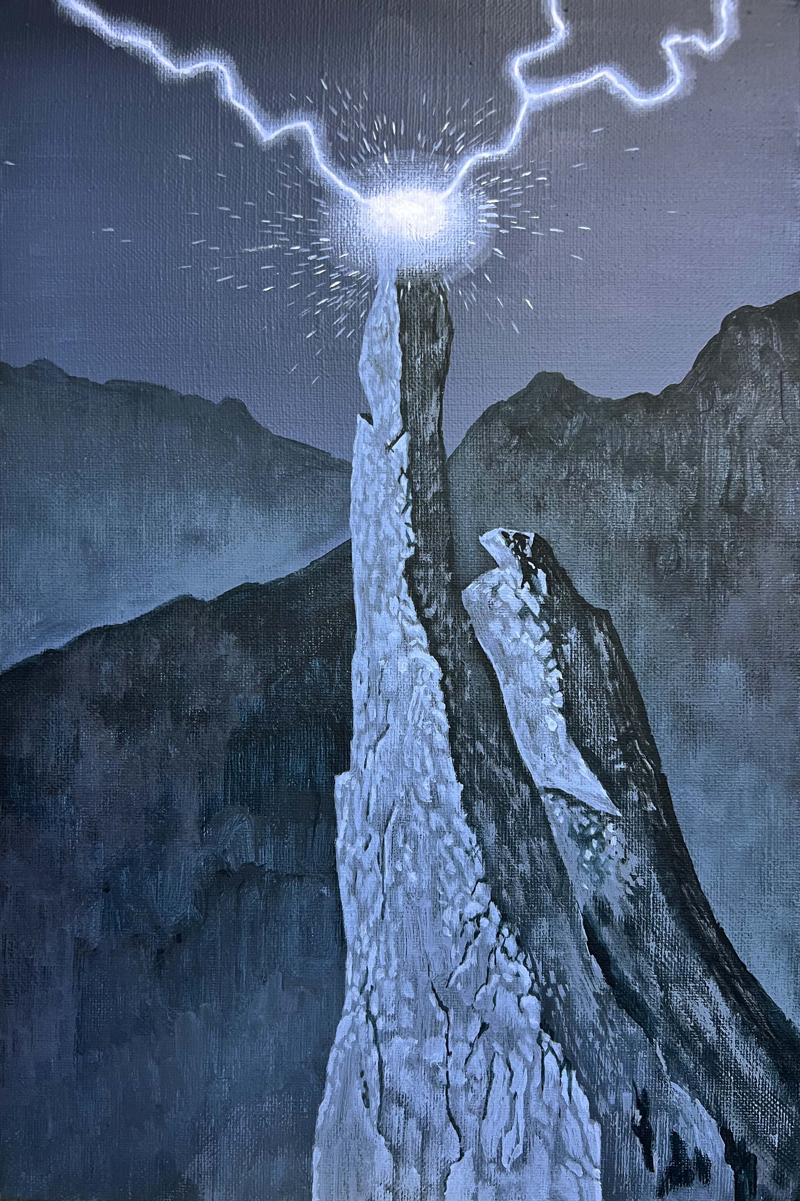 낙뢰, Acrylic on canvas, 40.9x27.3cm, 2025