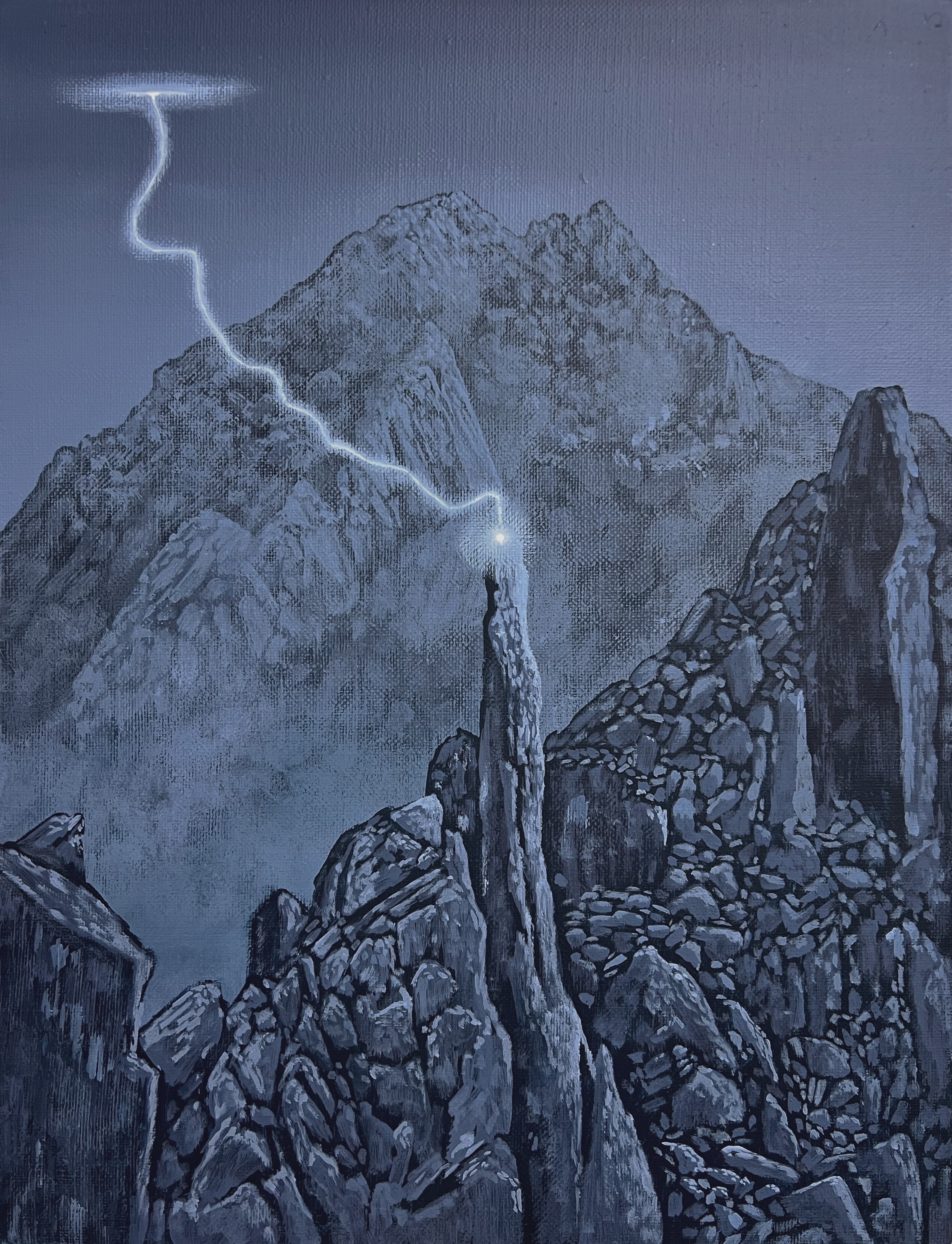 낙뢰, Acrylic on canvas, 40.9x31.8cm, 2025