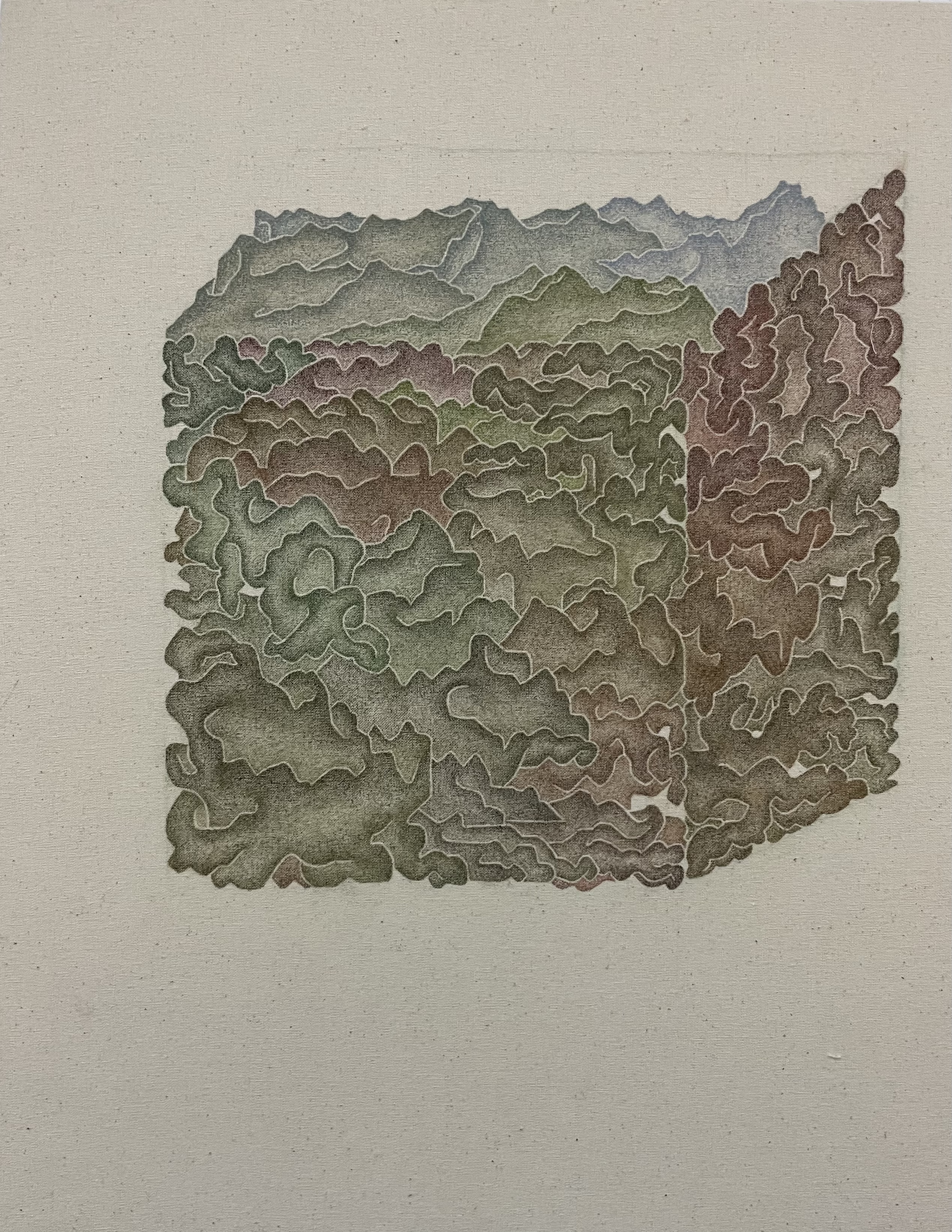 식가도(植架圖), 광목에 채색, 41x31.8cm, 2025