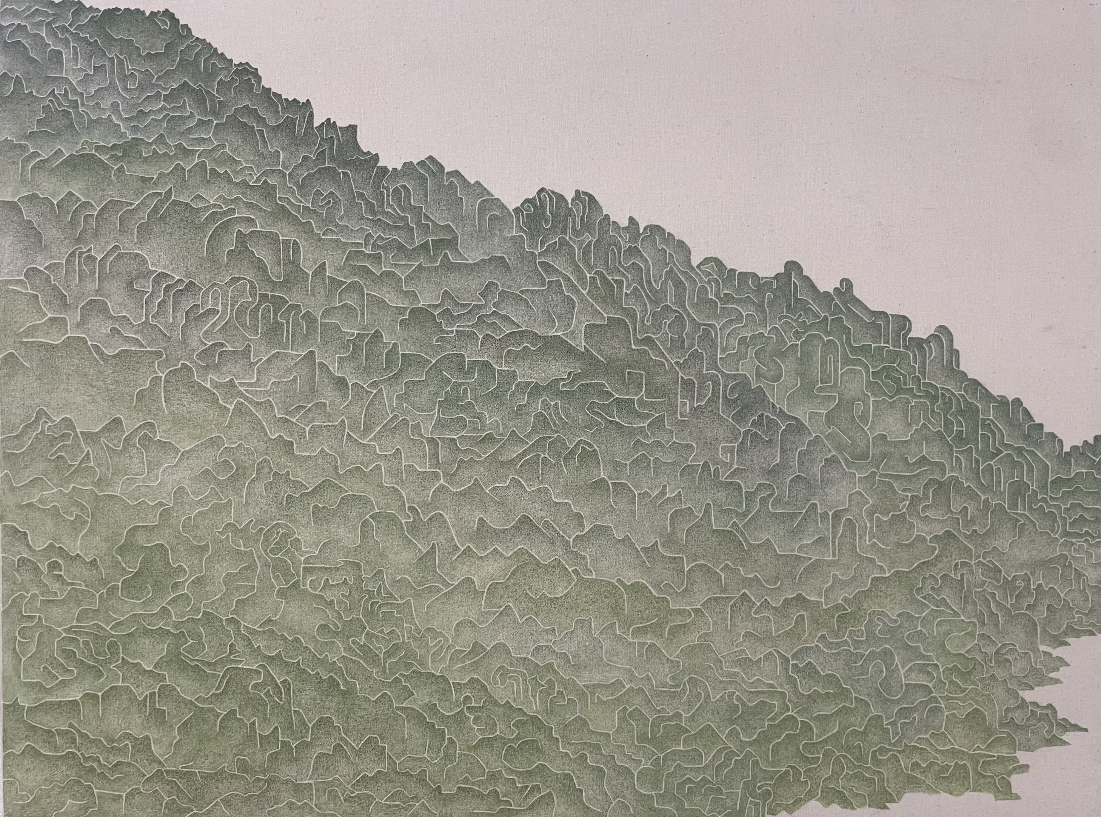 색과 색 너머, 광목에 채색, 65x48.5cm, 2023