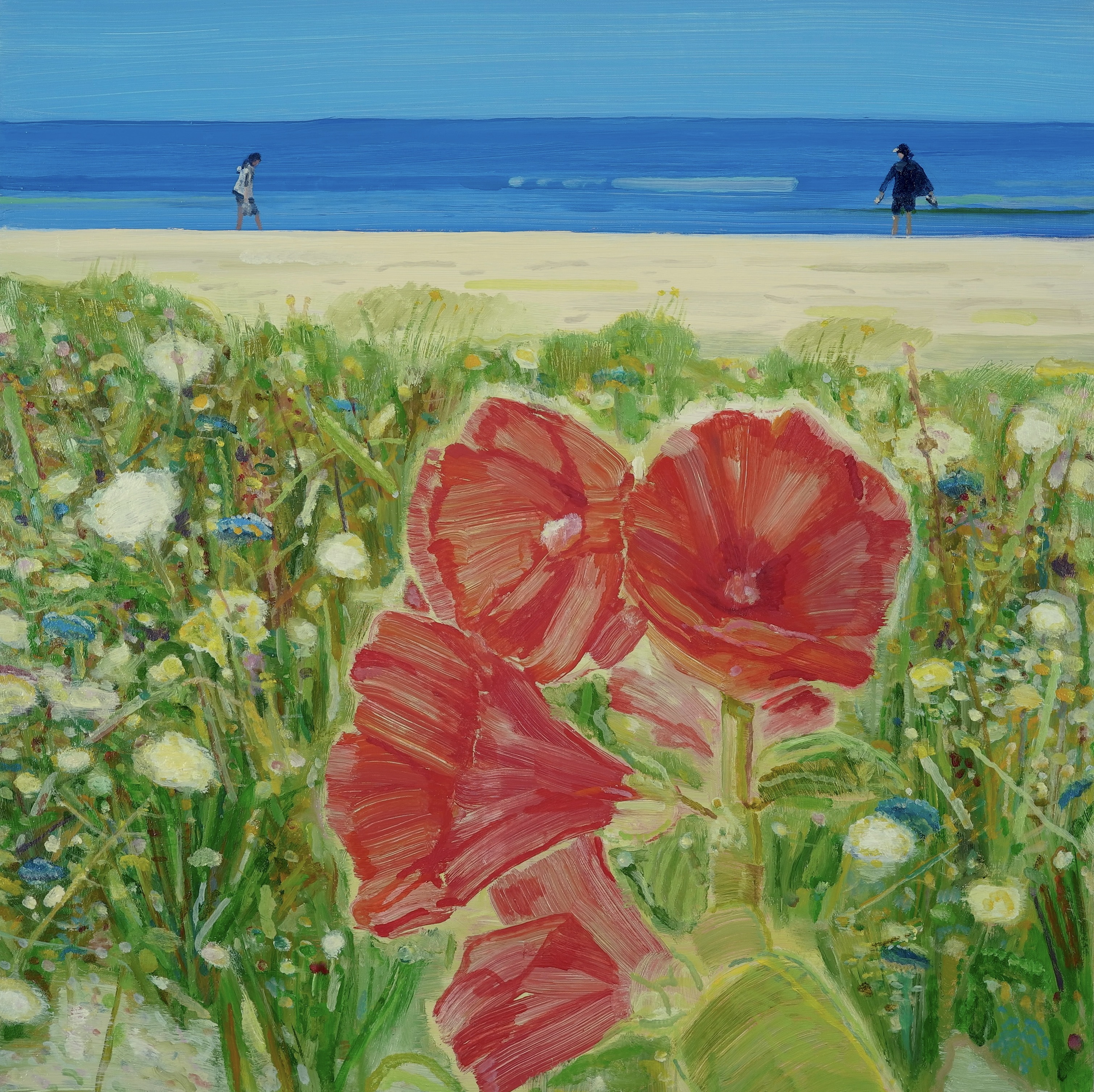 j 와 j, 2025, oil on canvas, 73 x 73cm 