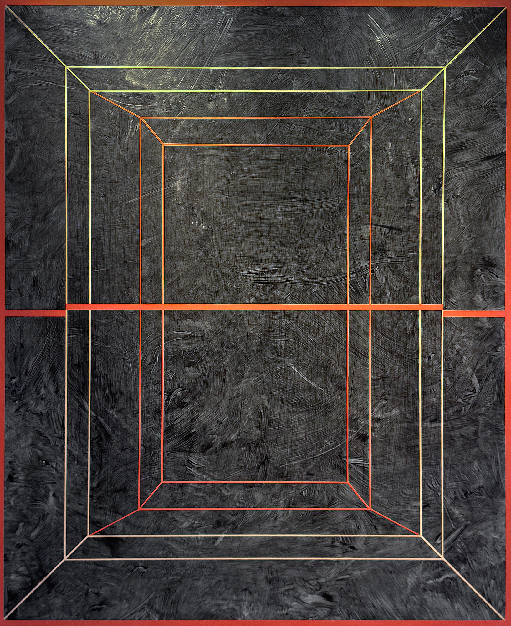 Cat's cradle 08, Mixed media on Korean paper, ink cake, pigment, 55x45cm, 2025