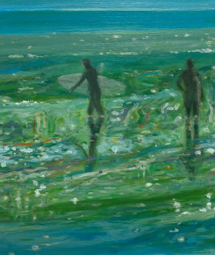 파도를 기다리는 j, Oil on canvas, 40.9x31.8cm, 2025
