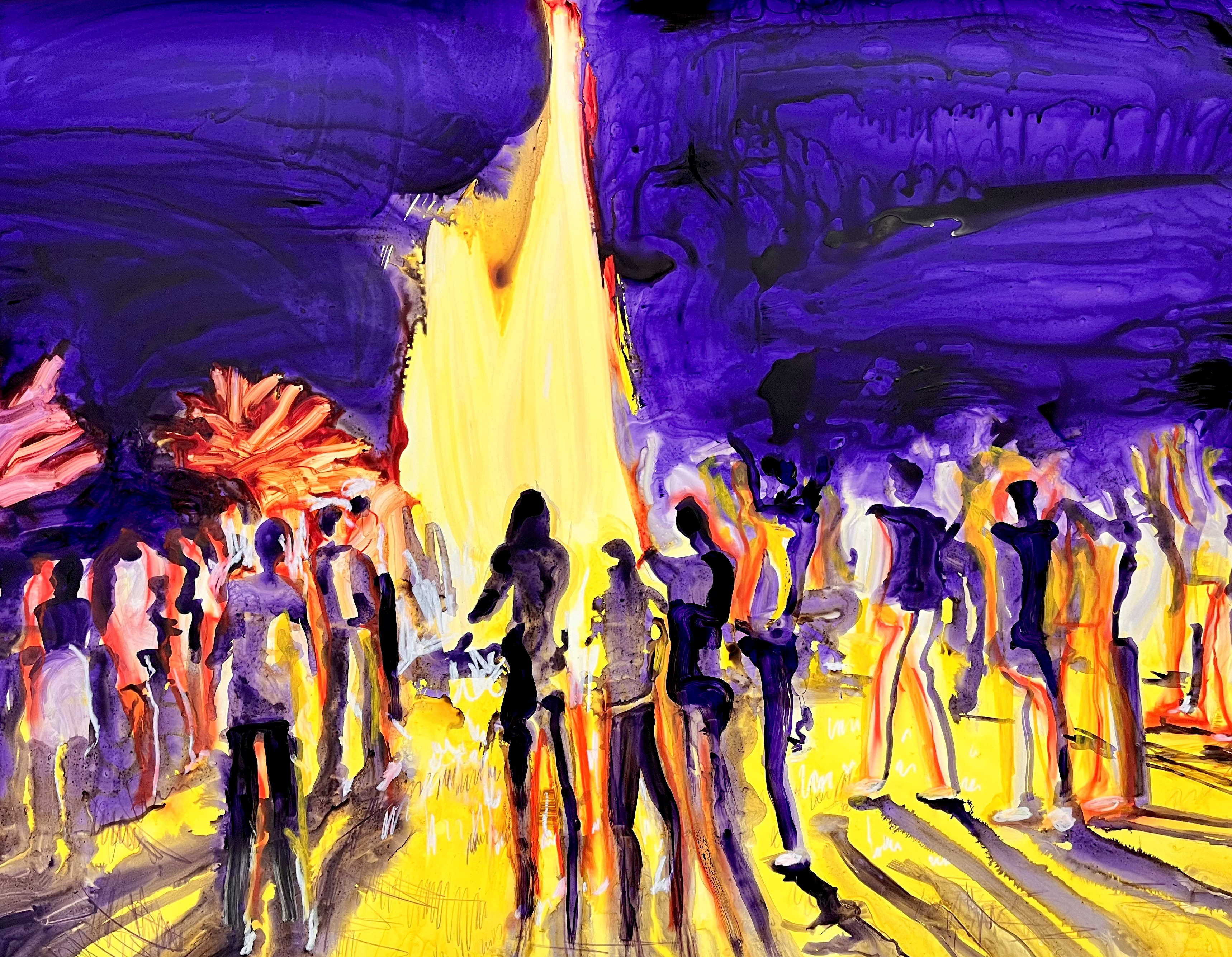 나카바야시 아리사, Untitled : Area to Area 2025 #01, Acrylic, oil pastel on paper, 72.7x91cm, 2025