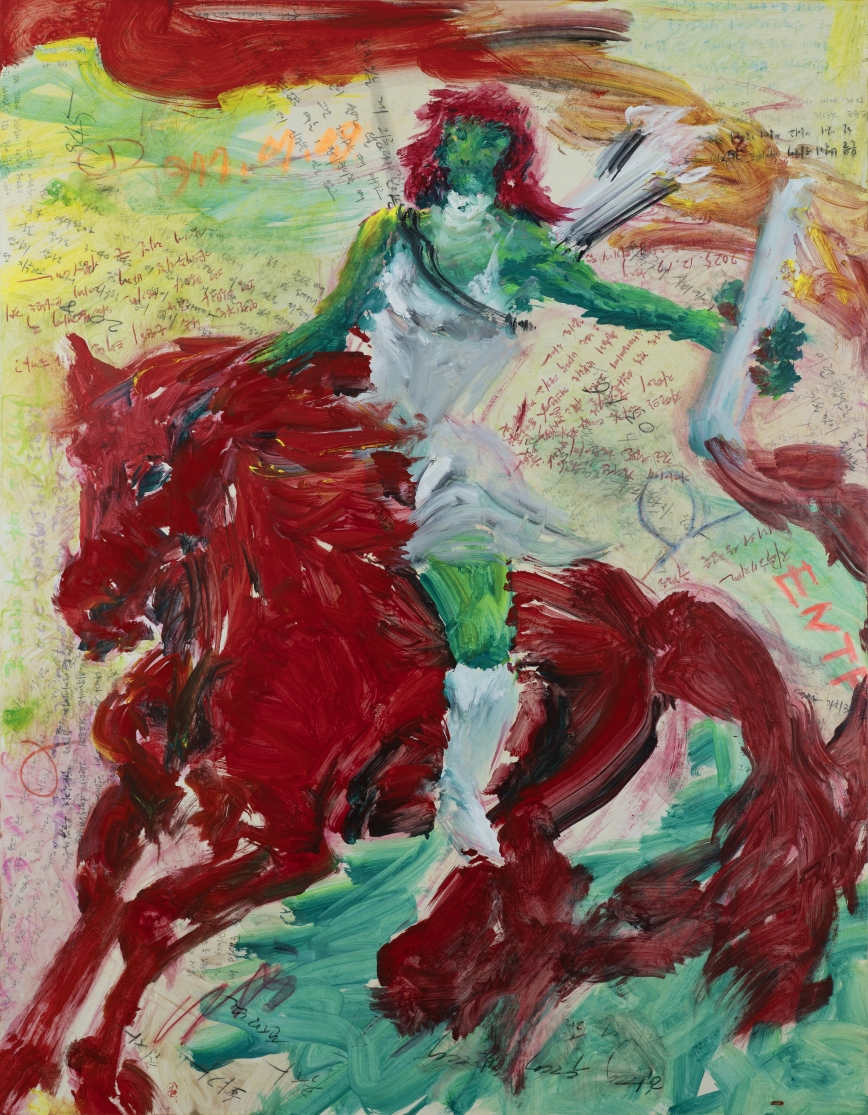 자화상 117x91cm.장지에 채색,2025