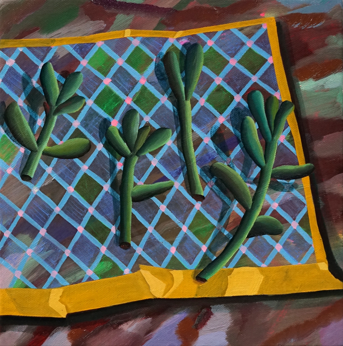 4개의 꺽꽂이_oil on canvas_22.0x22.0cm_2026