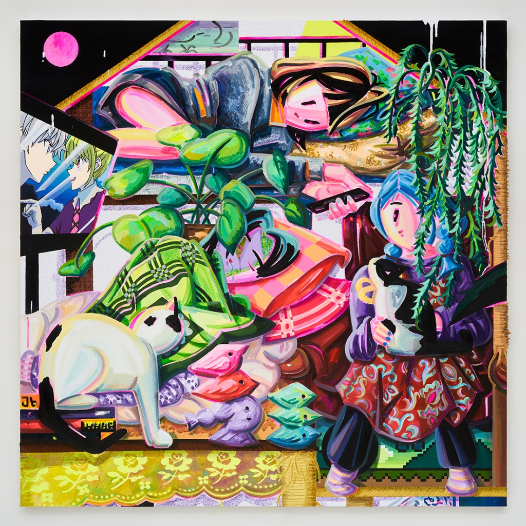 Catman Tower 3-1_acrylic and oil on canvas_91.0x91.0cm_2022-2024