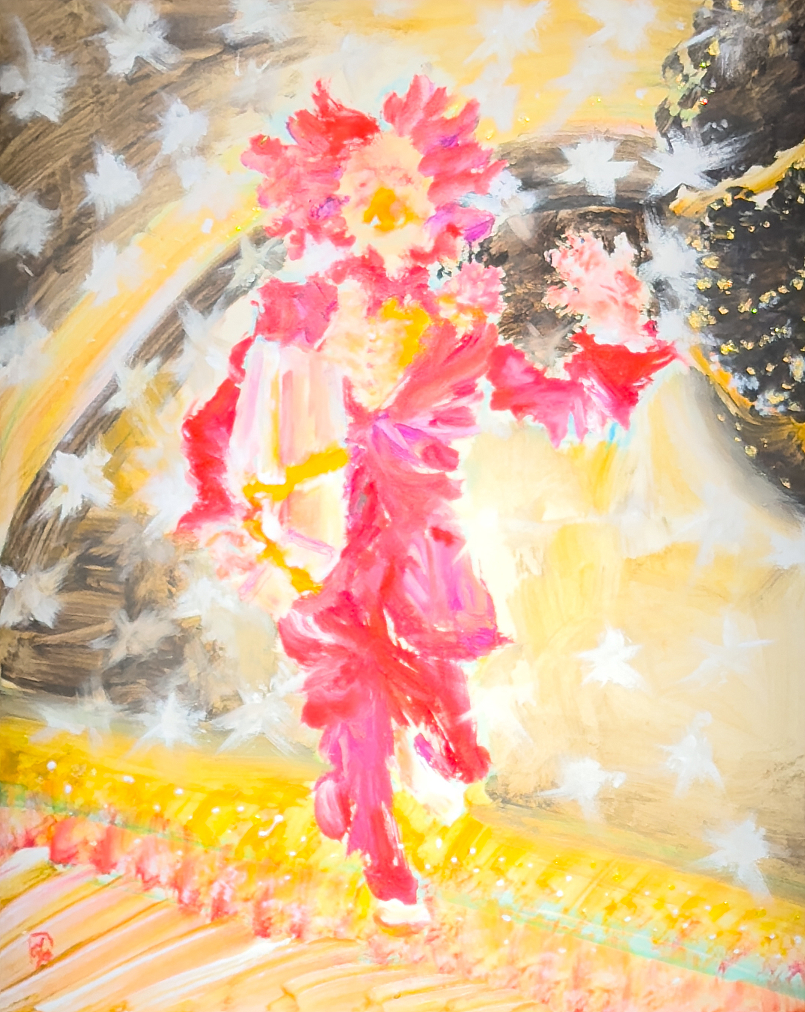 내가 왔어, 장지에 혼합재료, 에멀젼, 45X36cm, 2026