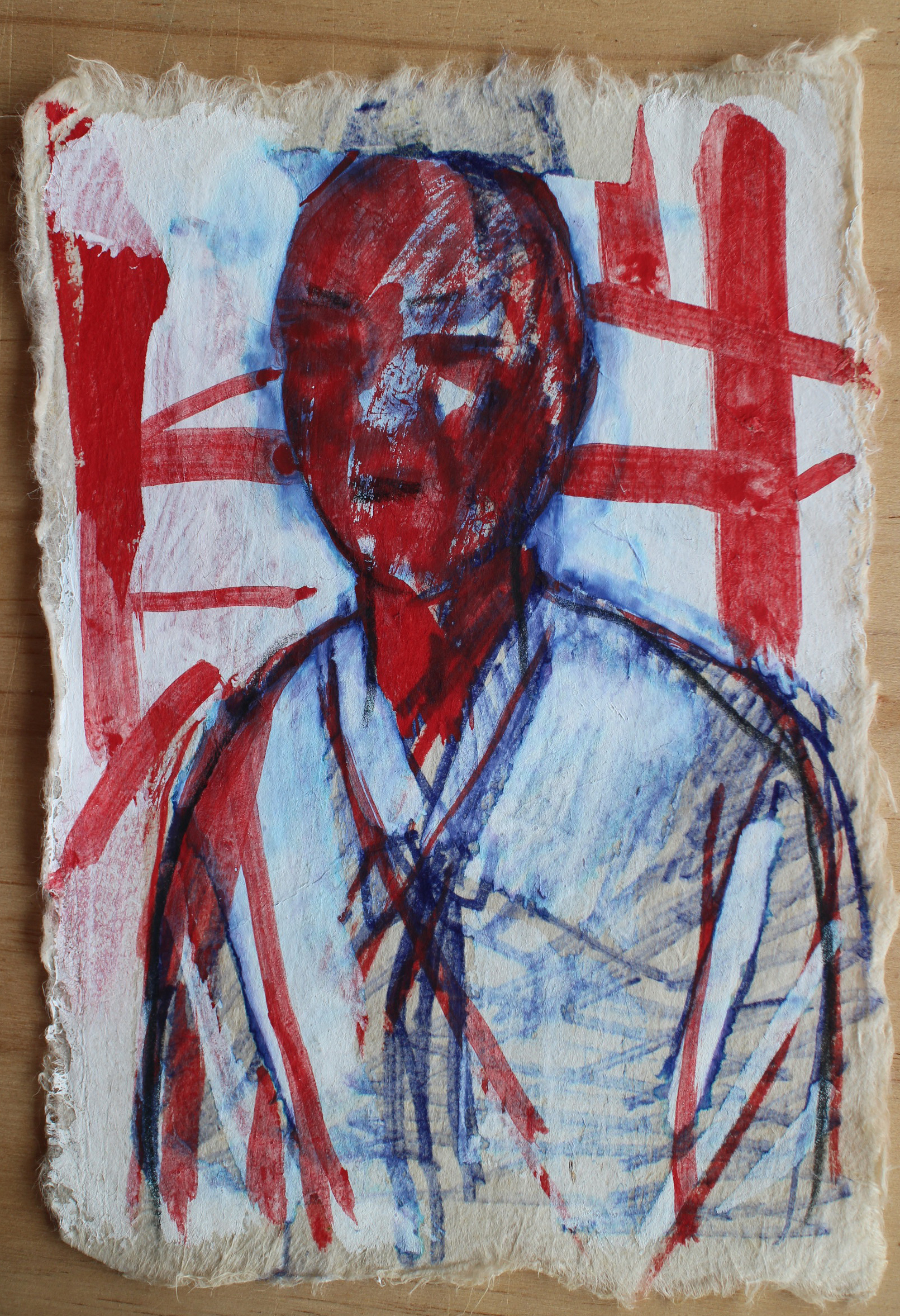 매월당, 1990, Acrylic on dakpaper, 17.5x11.5cm