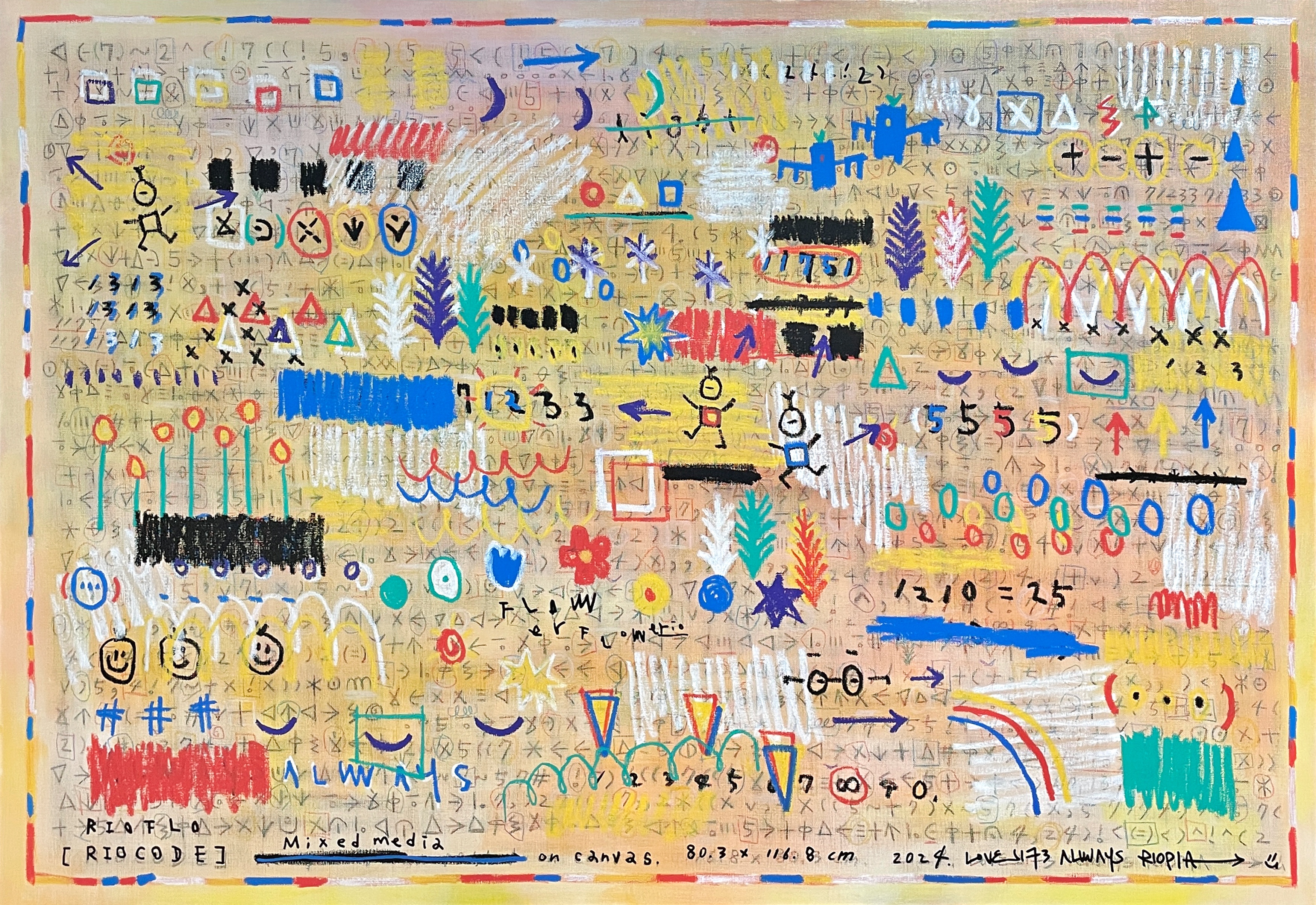RIOFLO RIOCODE, Mixed media on canvas, 80.3x116.8cm, 2024
