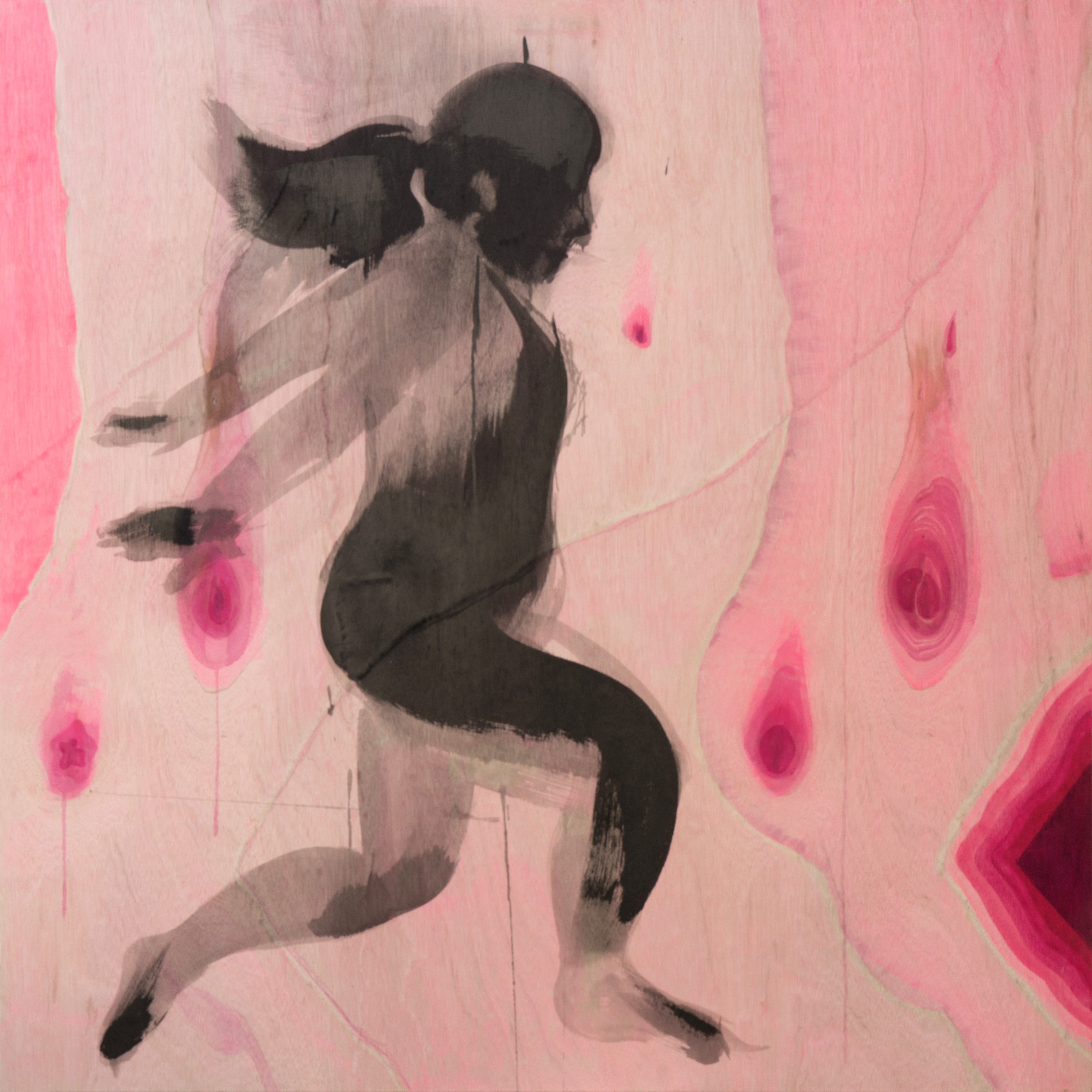 소녀생존기9, 2026, 나무 판넬 위에 아크릴, 122x122cm