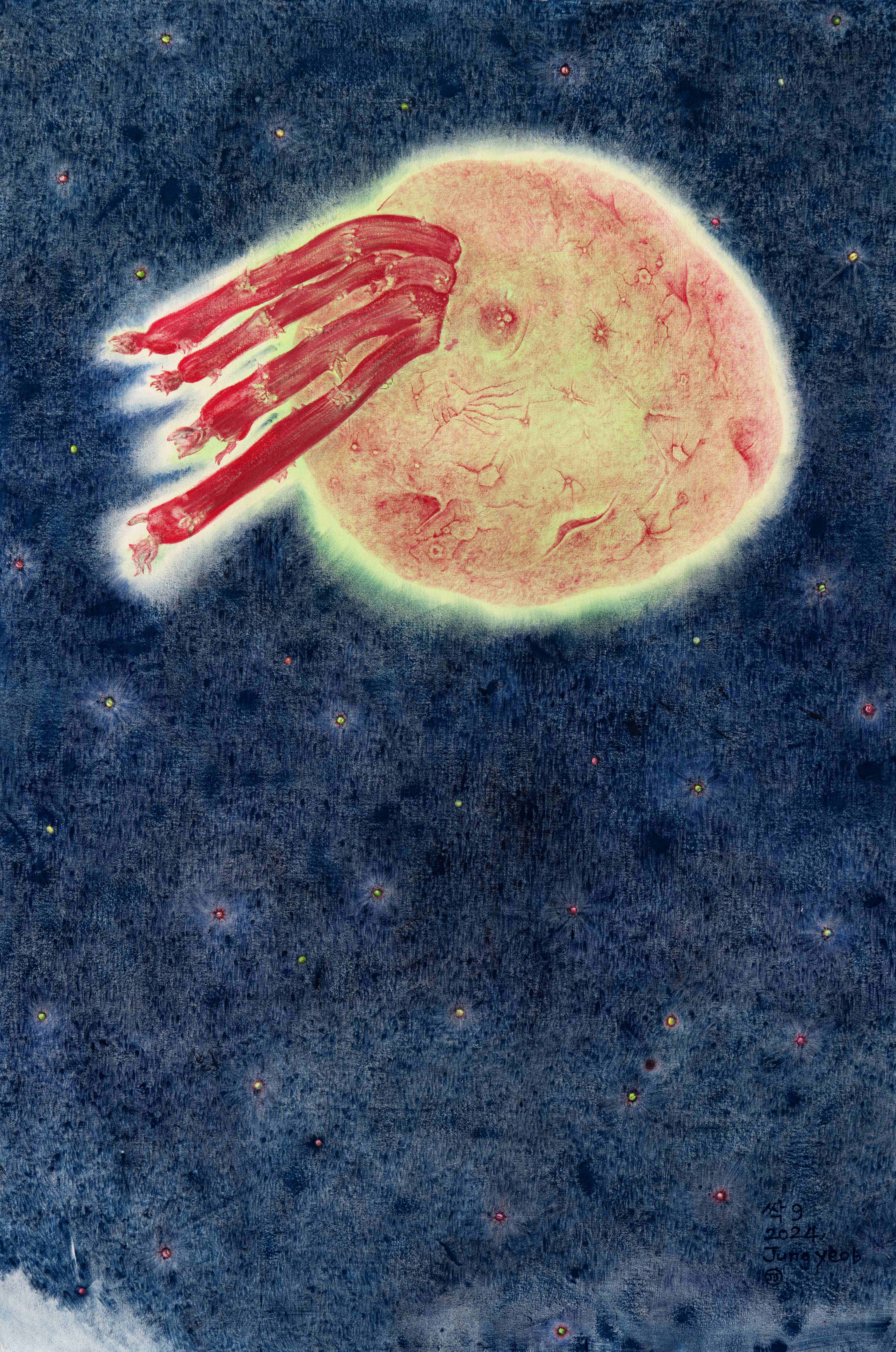 싹9, 2024, 캔버스에 아크릴, 유화, 148.4x96.3cm