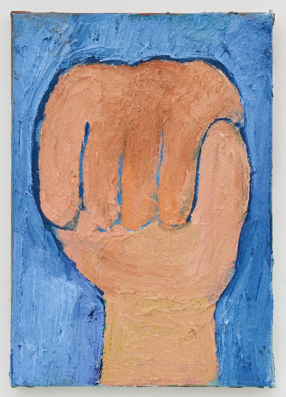 주먹의 맛 (Decided!), oil on linen canvas, 25x18cm, 2023