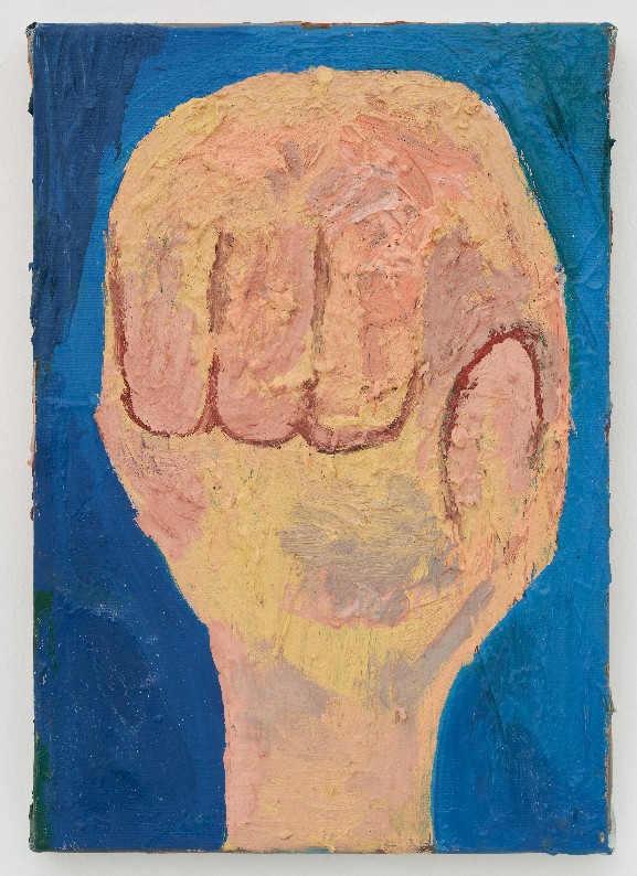 주먹의 맛 (Decided!), oil on linen canvas, 25x18cm, 2023
