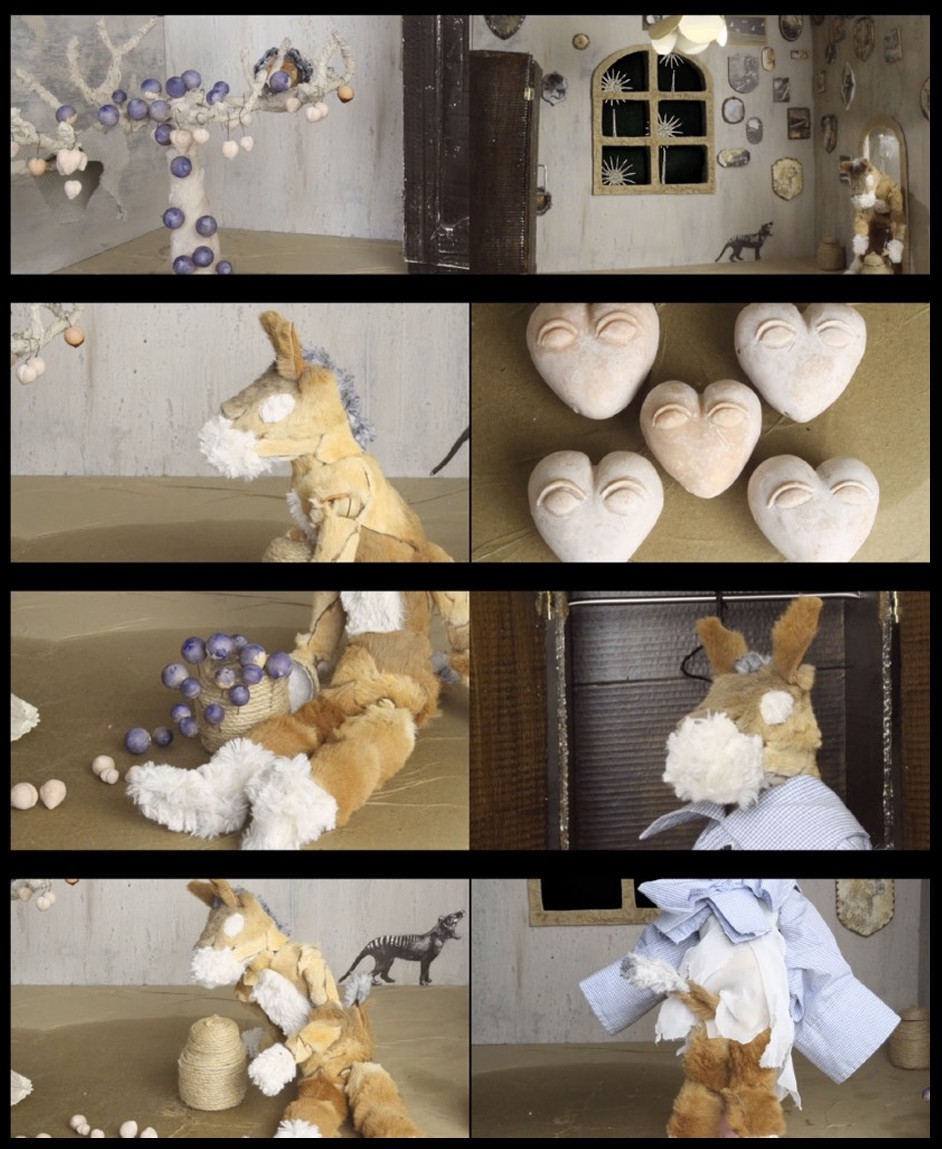 브레멘 음악대 ; 춤추는 당나귀 (sill cut), video installation, dimension variable, 2min 34sec, 2021