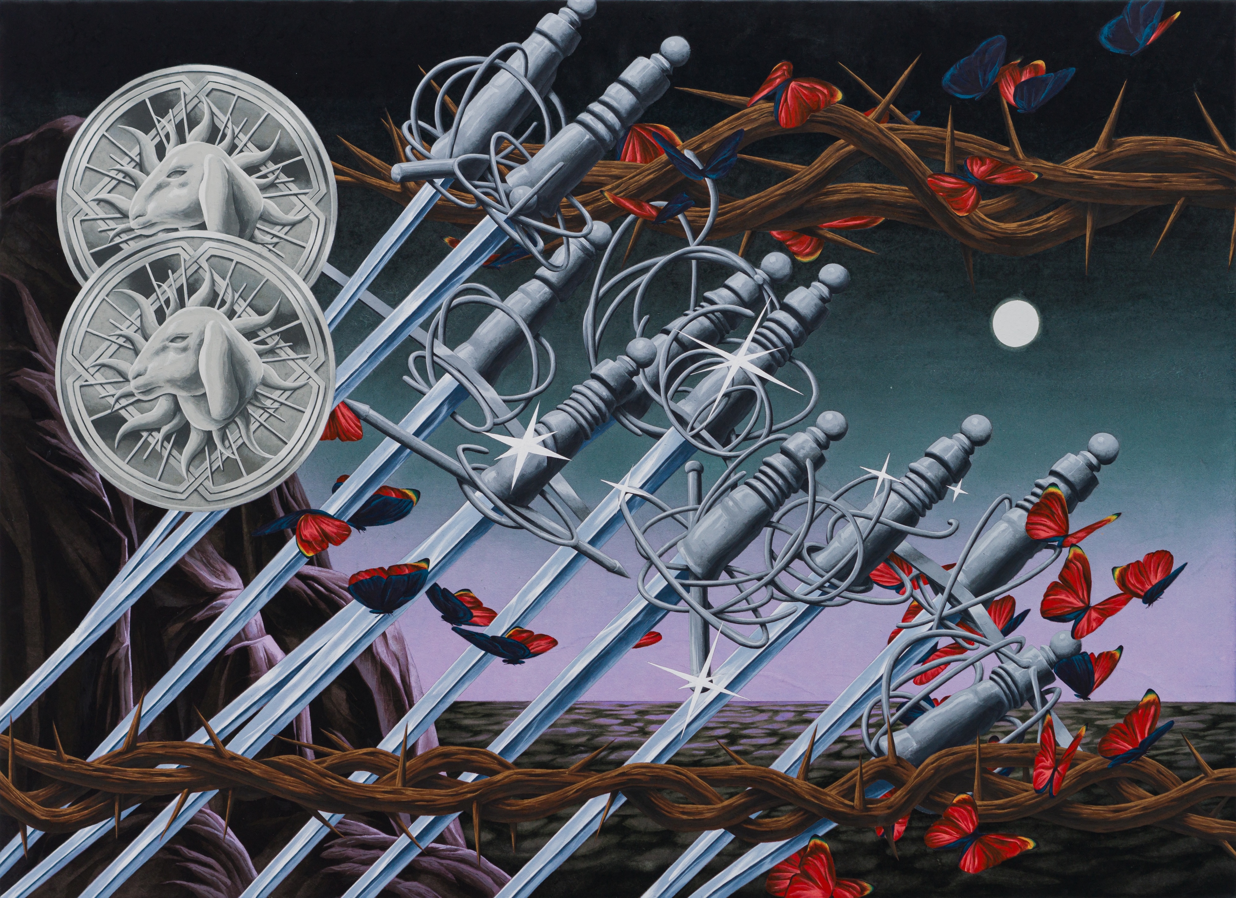 You got 2 coin, 장지에 채색, 72.7x100cm, 2024
