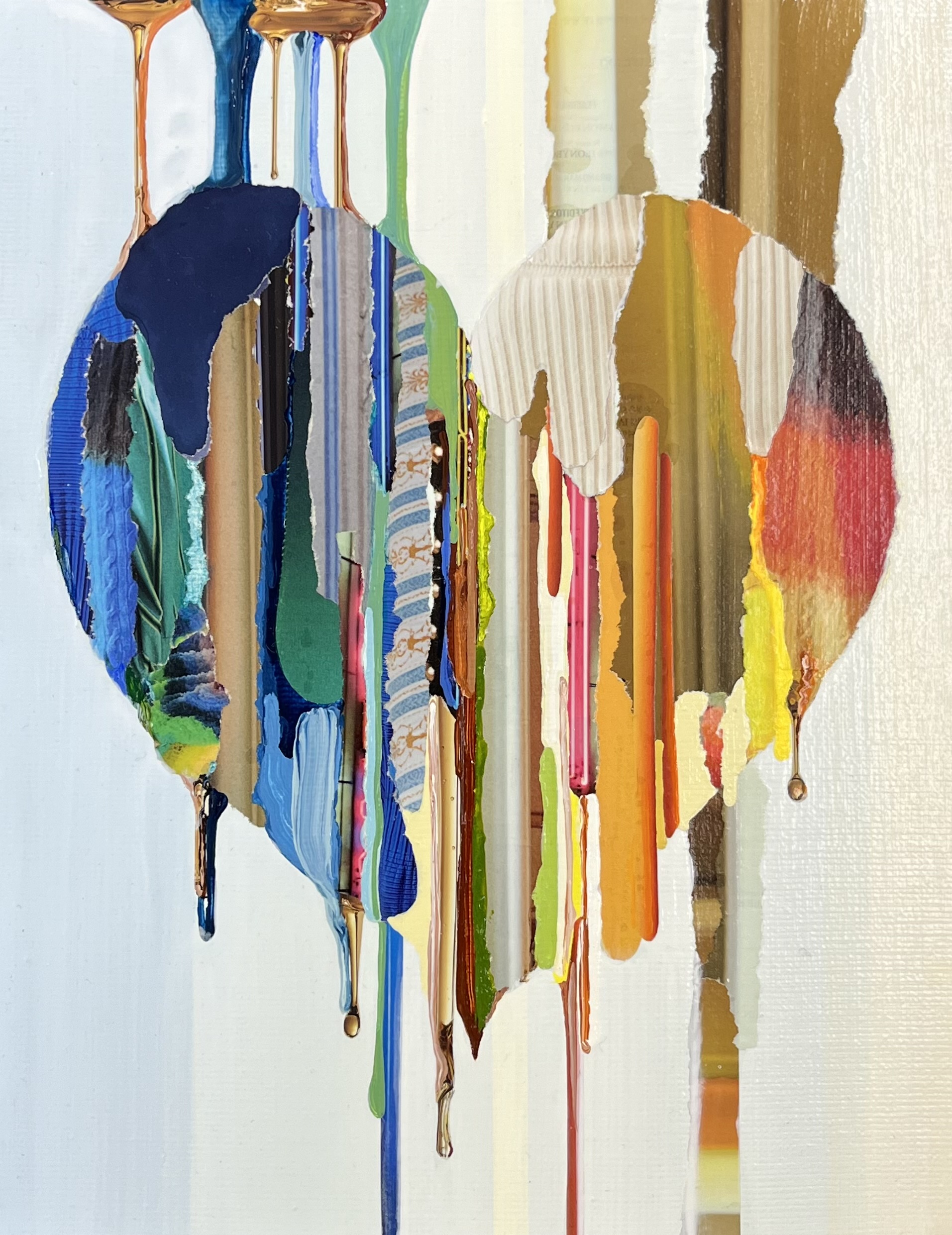 Kim​ Deulnai, Acrylic & collage on linen, 35.3x27.5cm, 2025