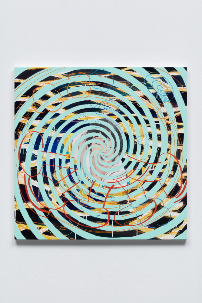 3F Gallery, M'cube 정진, The dizzy Day3, 90x90cm, Acrylic on paper, 2022