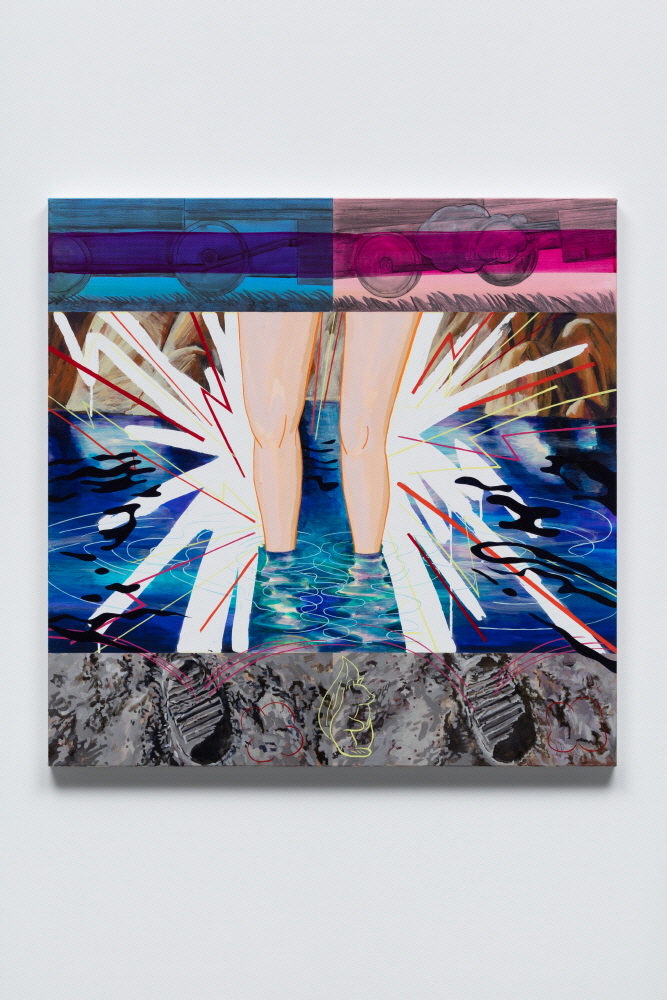 3F Gallery, M'cube 정진, 땅끝부터 우주까지1, 90x90cm, Acrylic on paper, 2022