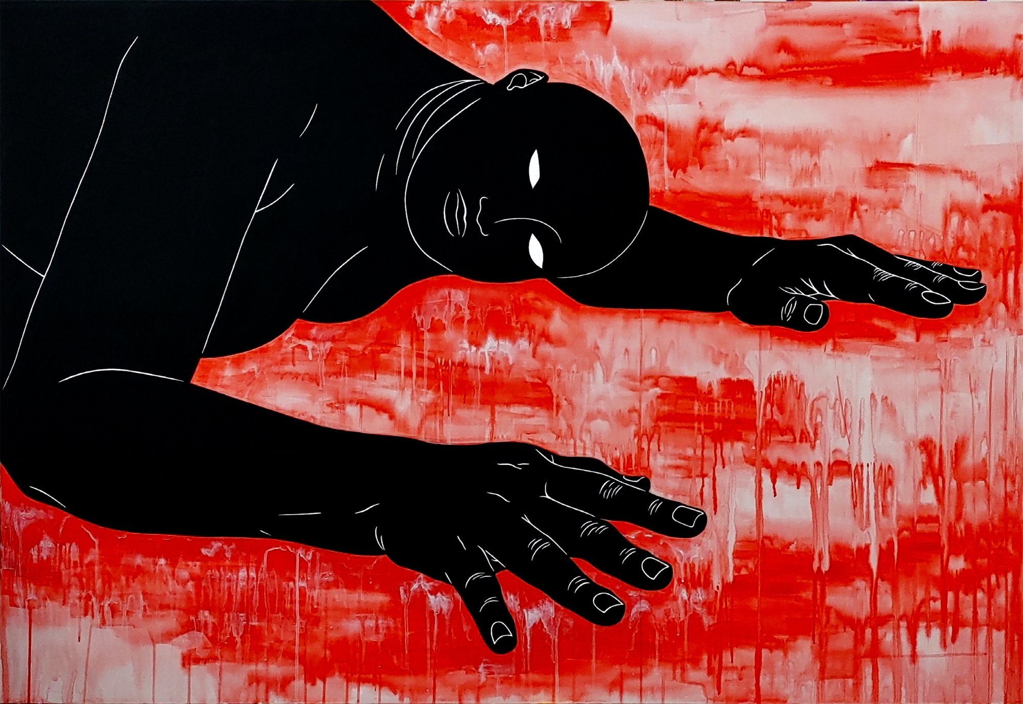 Kong Eunjee, Underneath, acrylic, 121x162cm, 2022