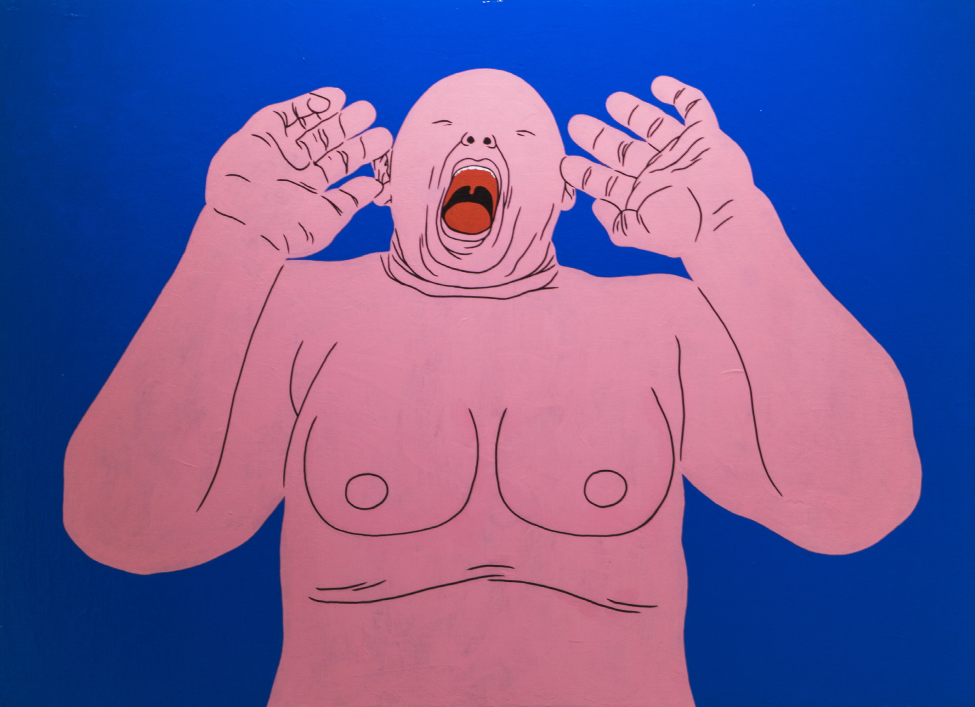 Kong Eunjee, Yawn_acrylic, 80x100cm, 2022